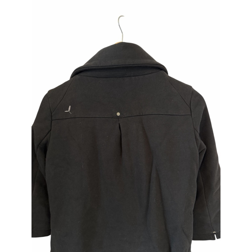 Aritzia Community Black Jacket Womens Small Belted Cropped Coat Organic Cotton S - Picture 7 of 11